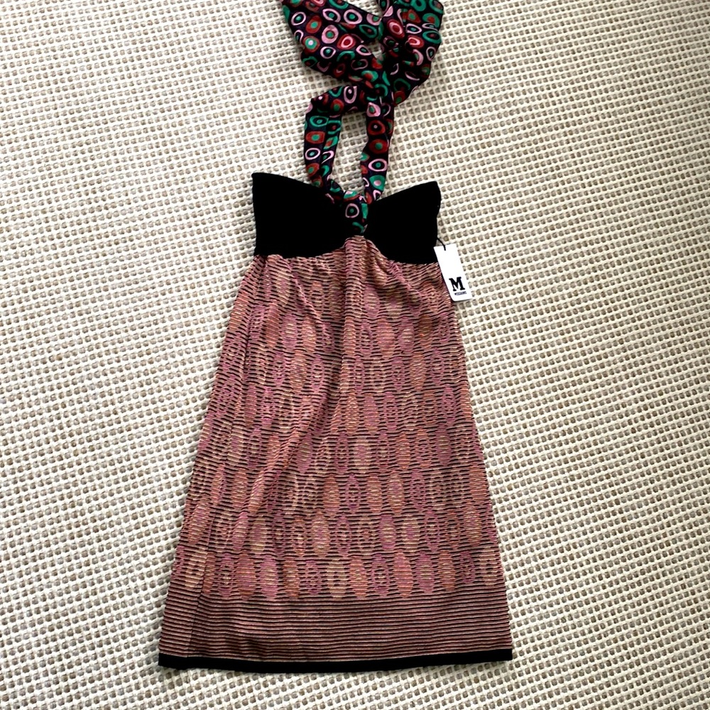 New Missoni Sweater Dress w/ Silk Tie Scarf
